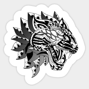 the black wild tiger in ecopop lunar new year Sticker